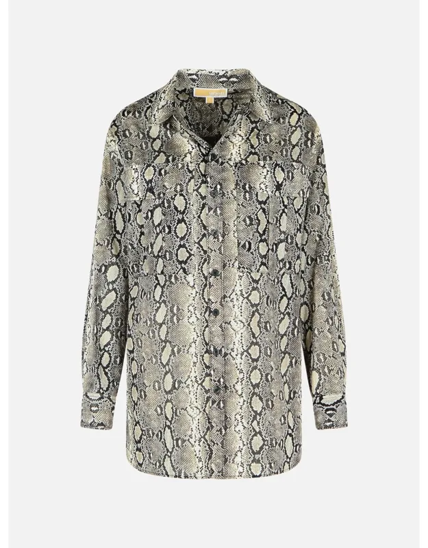 Snake Print Cotton Shirt