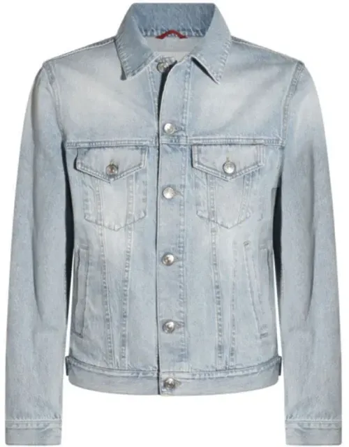 Jacket With Front Button Fastening And Flap Pockets