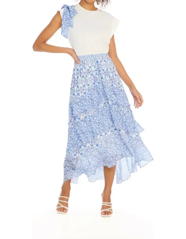 Grecian Tile Midi Skirt