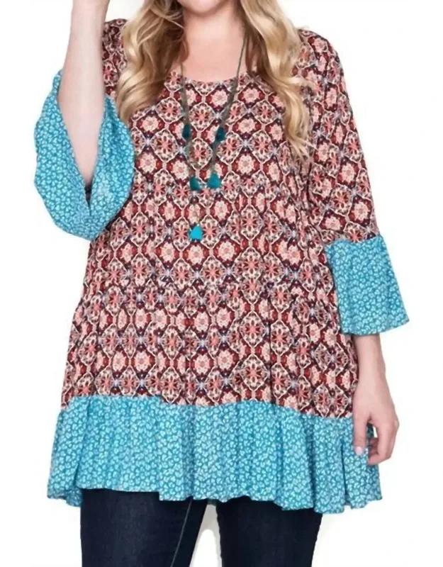 Floral Bell Sleeve Peasant Top