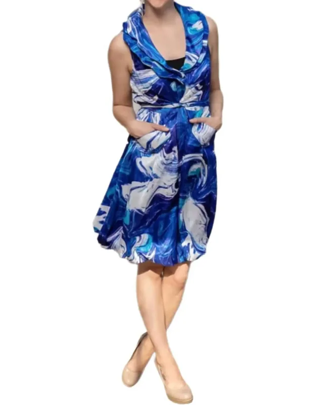 Double Wired Collar Cross Tie Bubble Dress