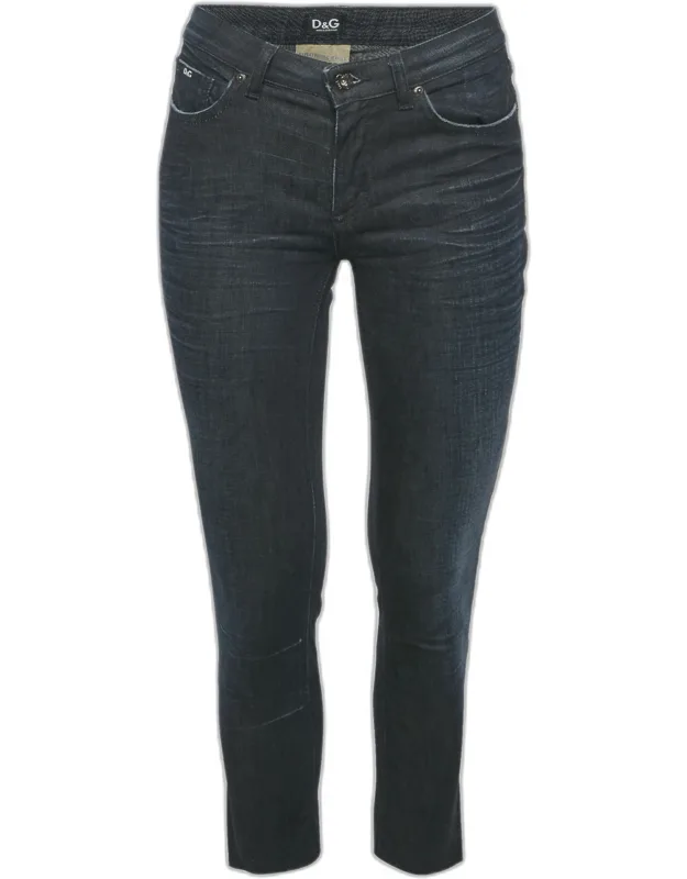 Washed Denim Raw Edge Jeans