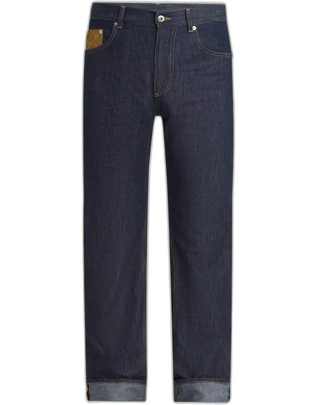 Rinsed Denim Intreccio-pocket Jeans