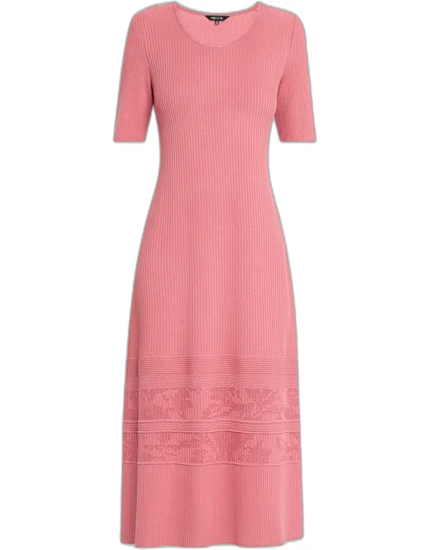A-line Ribbed Soft Knit Midi Dress