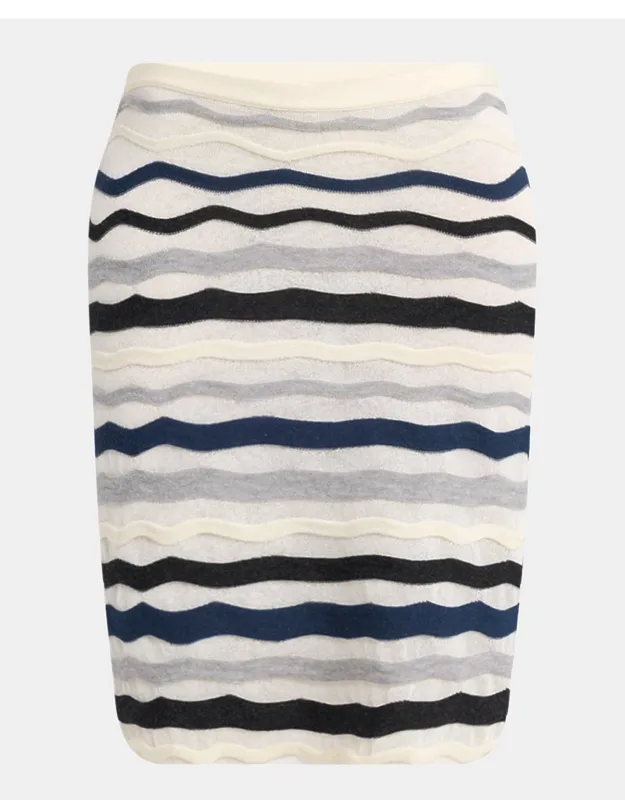 Zigzag Striped Knitwear Skirt
