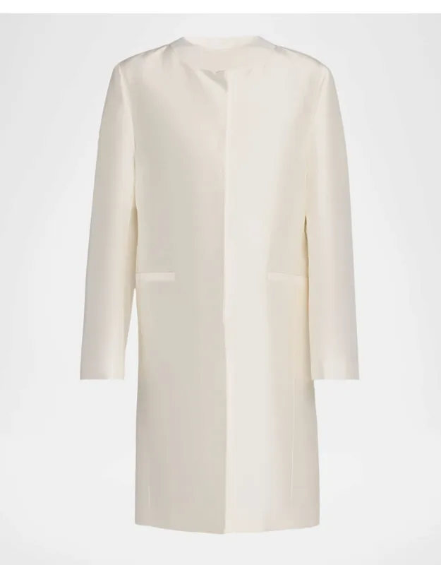 Silk Collarless Coat
