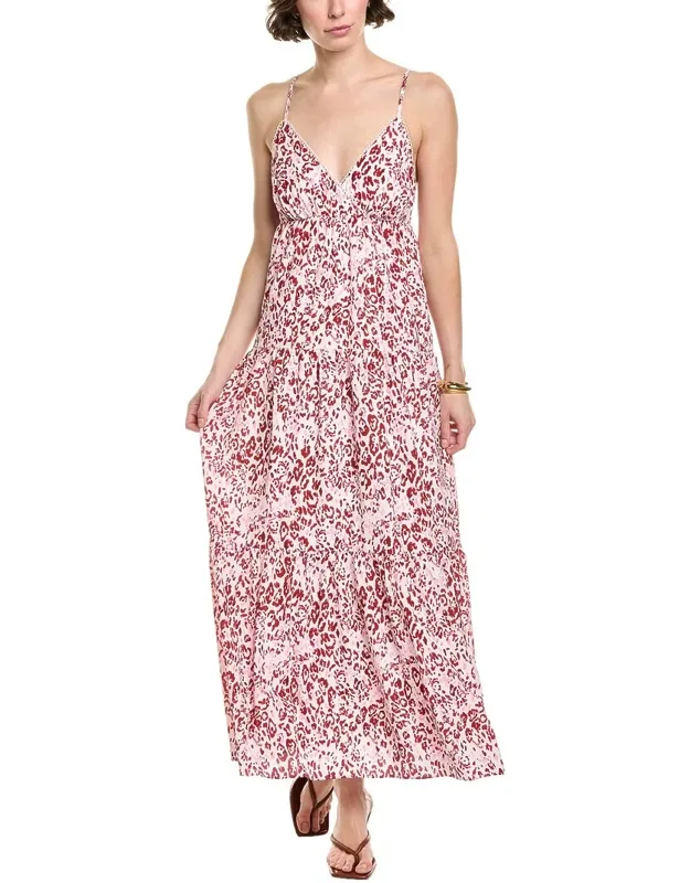 Stellah Maxi Dress With Adjustable Shoulder Straps And Self-tie Back Closure