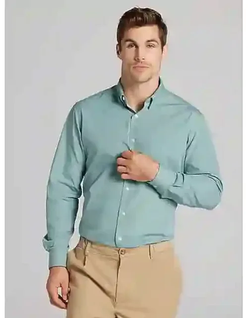 Athletic Fit Solid Poplin Dress Shirt - Tailored Silhouette & Breathable Poplin