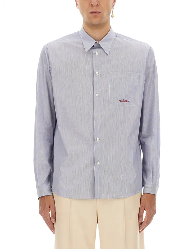 Valentino Striped Cotton Shirt Made In Italy