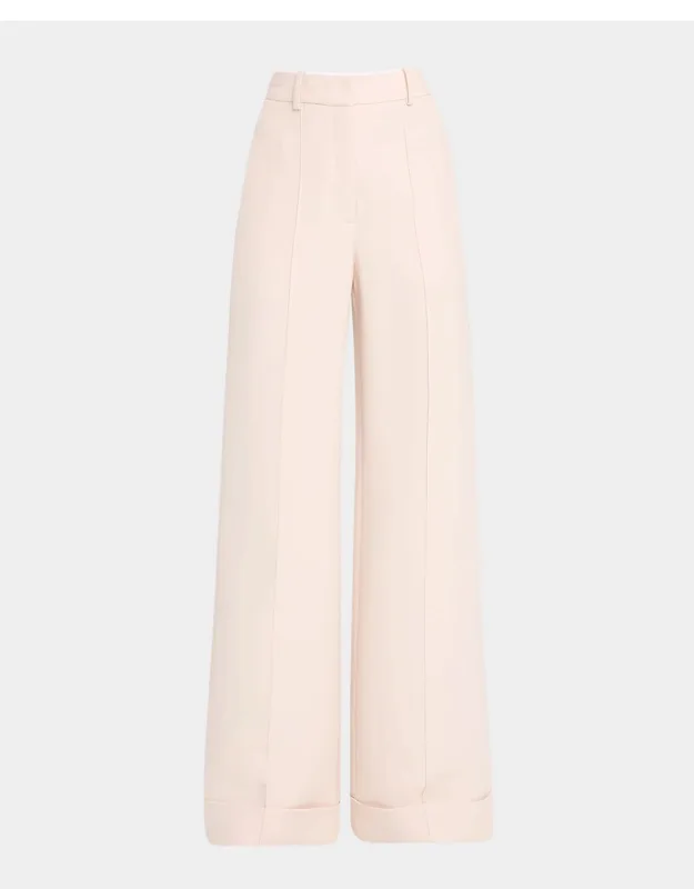 Flared Silk Wool Pants