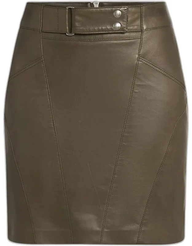 Soft Nappa Leather Mini Pencil Skirt