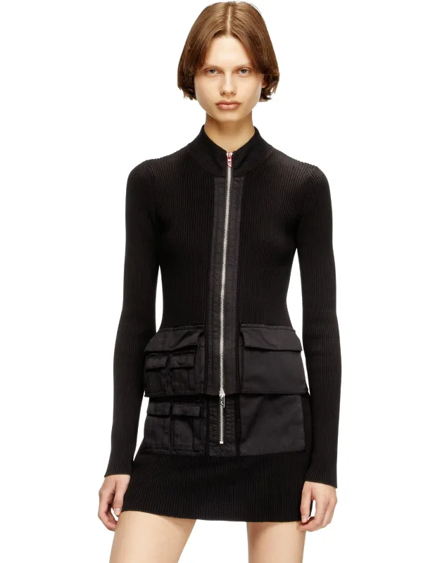 Ribbed Dress With Cargo Pockets