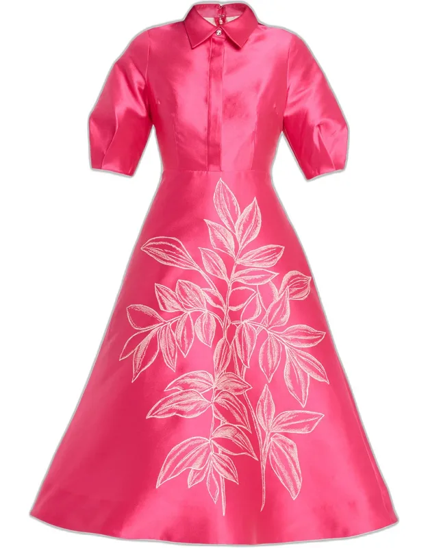 Puff-sleeve Midi Shirtdress