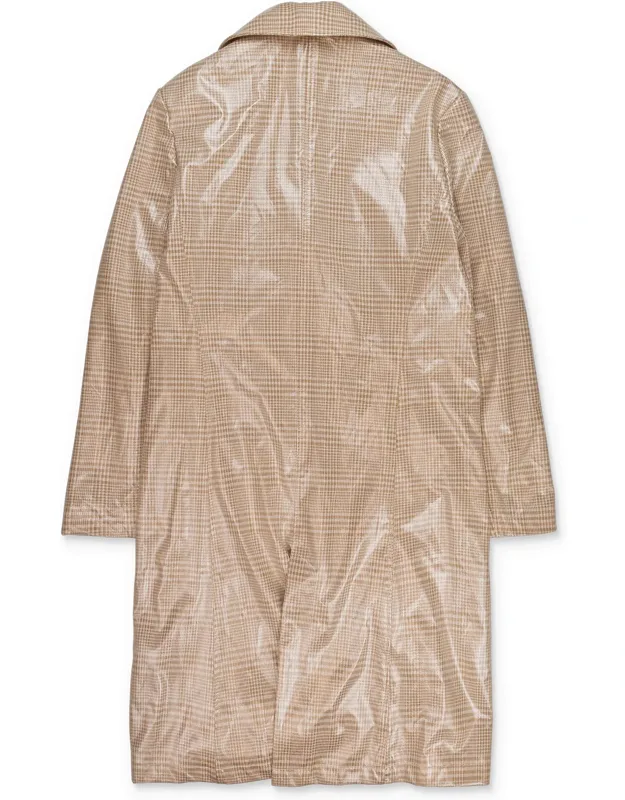 Plaid Vinyl Trench Coat