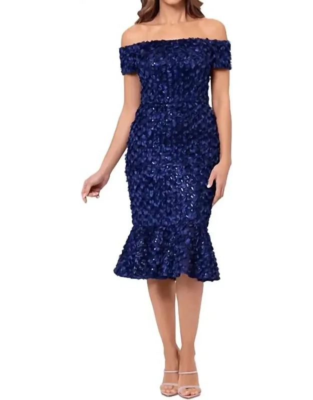 Off The Shoulder Lace Fit And Flare Dress