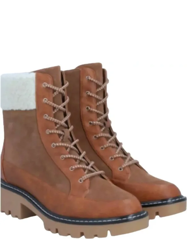 Alexa Leather Lace Up Booties