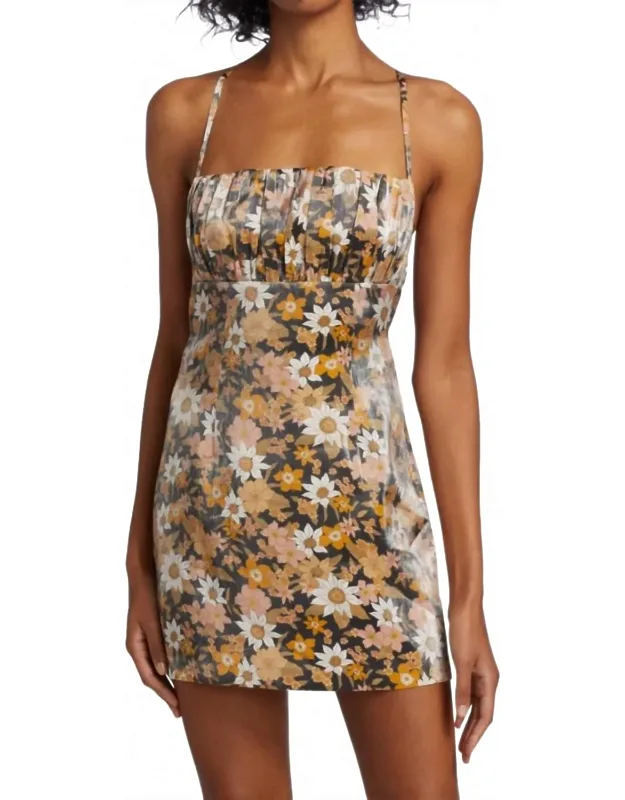 Paloma Floral Ruched Mini Dress