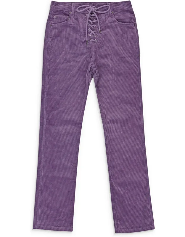 Stretch Corduroy Lace-up Jeans