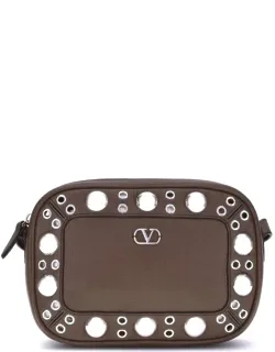 Shoulder Bag With Adjustable Leather Strap And Zipper Closure