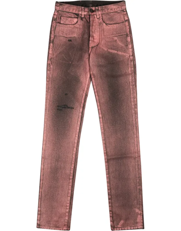 Sp5der Wash Jeans - Metallic With Sparkly Black Interior And Five Pockets