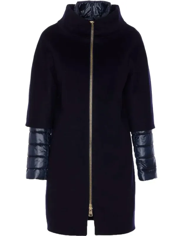 Herno Coat Frontal Zip Clsoure, High Neck