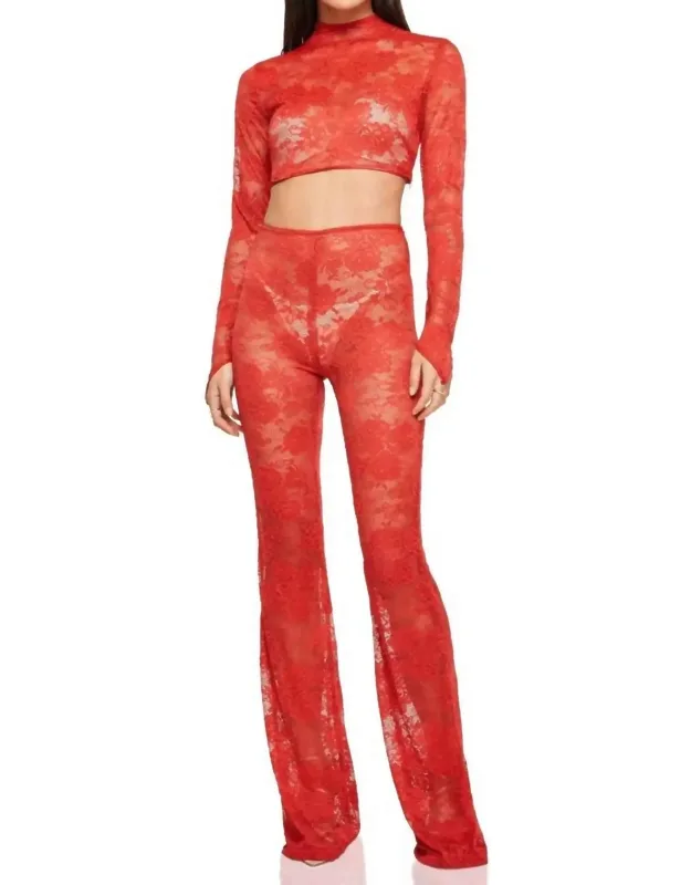 Heaven Lace Set Crop Top And Pants