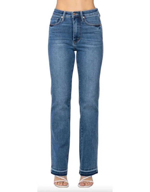 High Waist Control Top Slim Boot Jeans