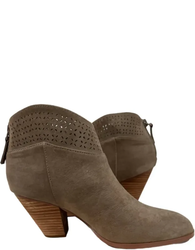 Lazer Cut Topline Boho Chic Heeled Booties