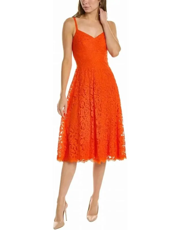 Lace Fit And Flare Midi Dress