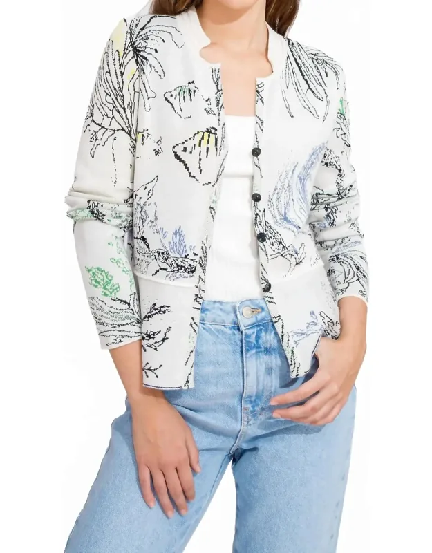 Seabed Motif Cardigan