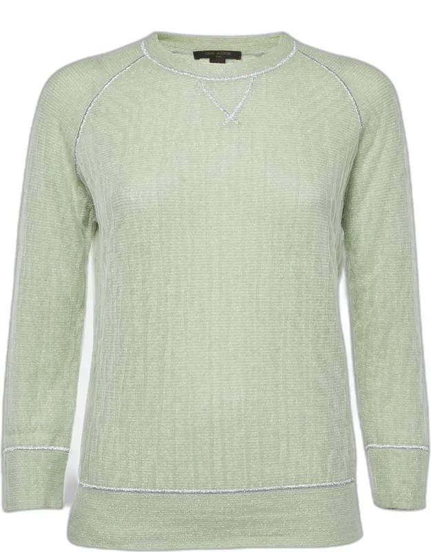 Lurex Knit Long Sleeve Pullover