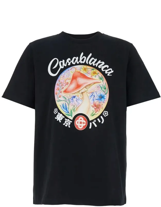 Mushroom Emblem Printed T-shirt
