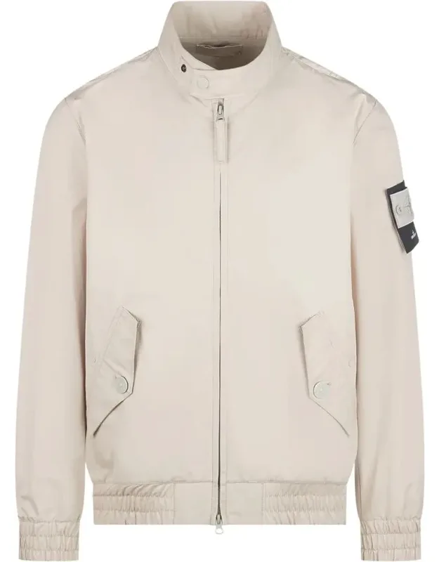 Stone Island Bomber Jacket Zipper And Button Closure, Flap And Button Pockets