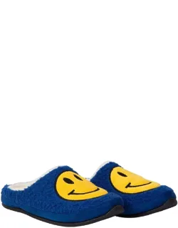 Clogs With Smiley Face Faux Fur Slip On Slippers