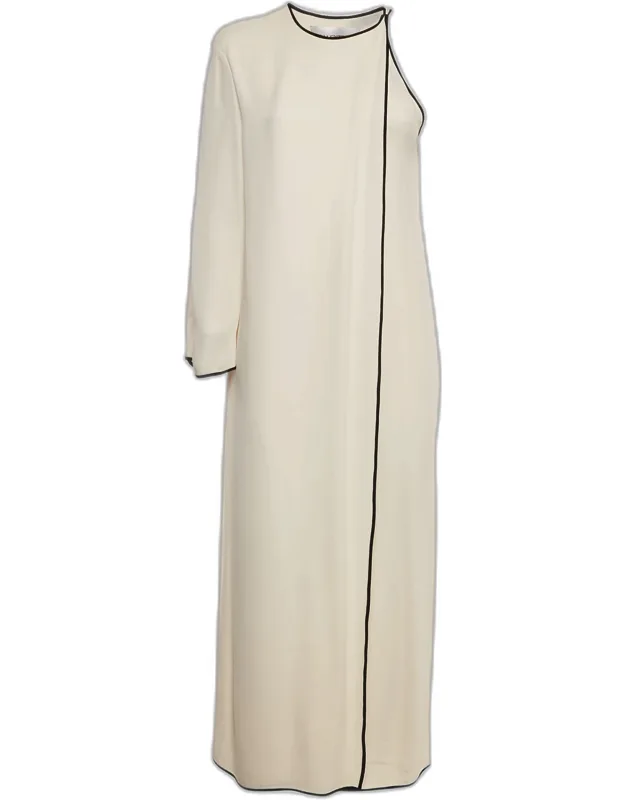 Silk Asymmetric Long Dress