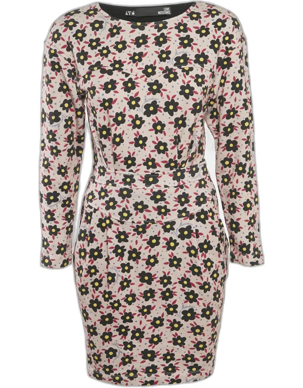 Floral Print Cotton Jersey Mini Dress
