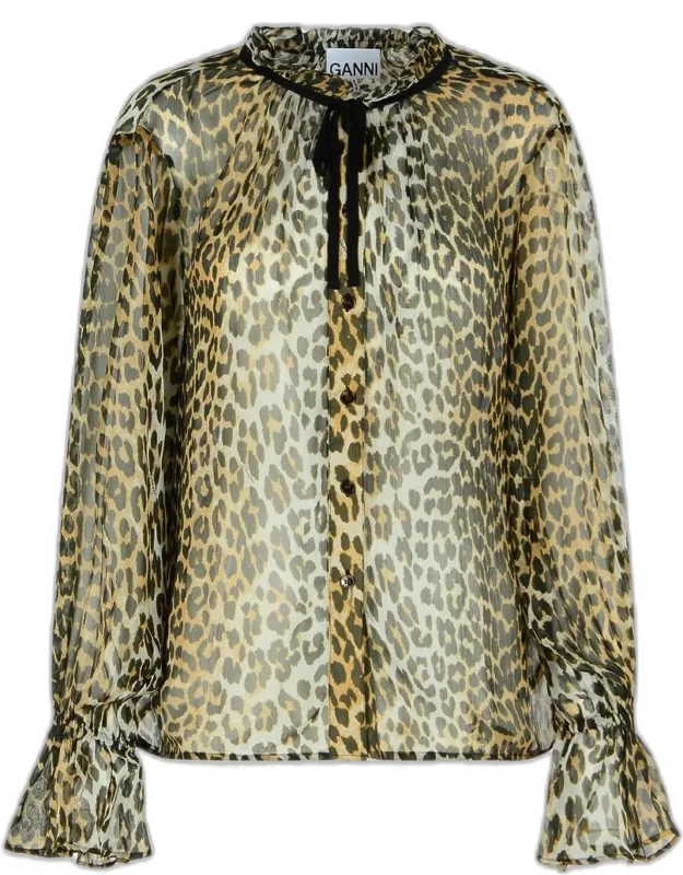 Leopard Print Viscose Shirt