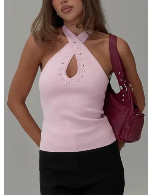 Studded Twist Neck Top