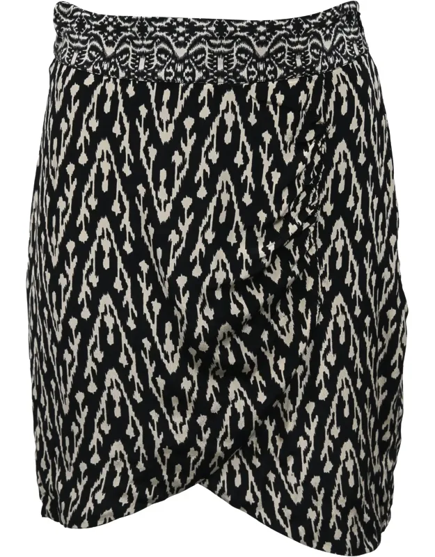 Iliade Printed Mini Wrap-effect Skirt