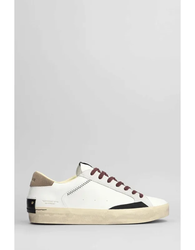 Crime London Distressed Sneakers Round Toe Laces