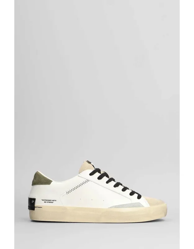 Crime London Distressed Sneakers With Round Toe And Laces