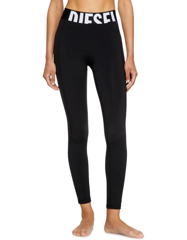 Microfibre Leggings With Cut-off Logo