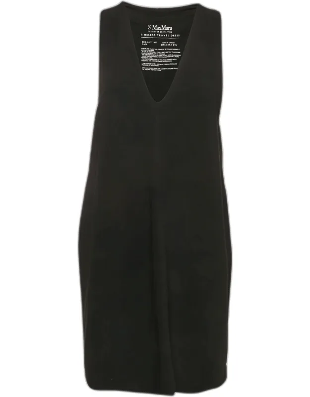 Crepe V-neck Sleeveless Mini Dress