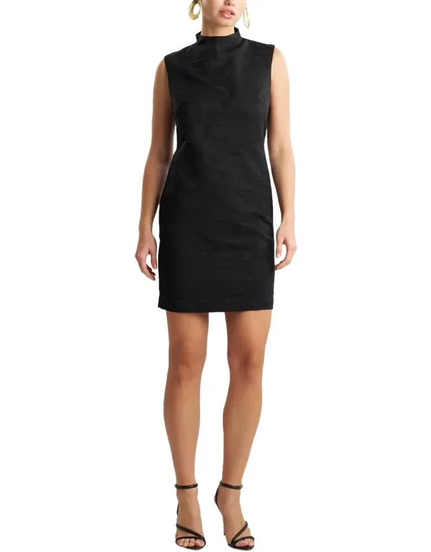 Natori Sheath Dress, Chic Mock Neckline