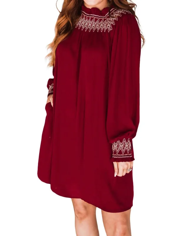 Embroidered Smocked Dress