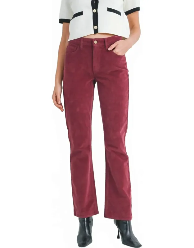 Slim Bootcut Corduroy Pants
