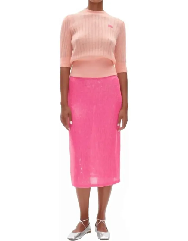 Jolette Skirt - Midi Length, Textured Fabric
