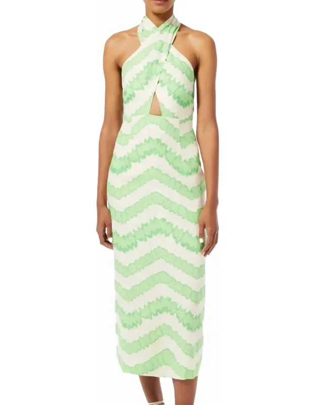 Dress In Watercolor Zig Zag