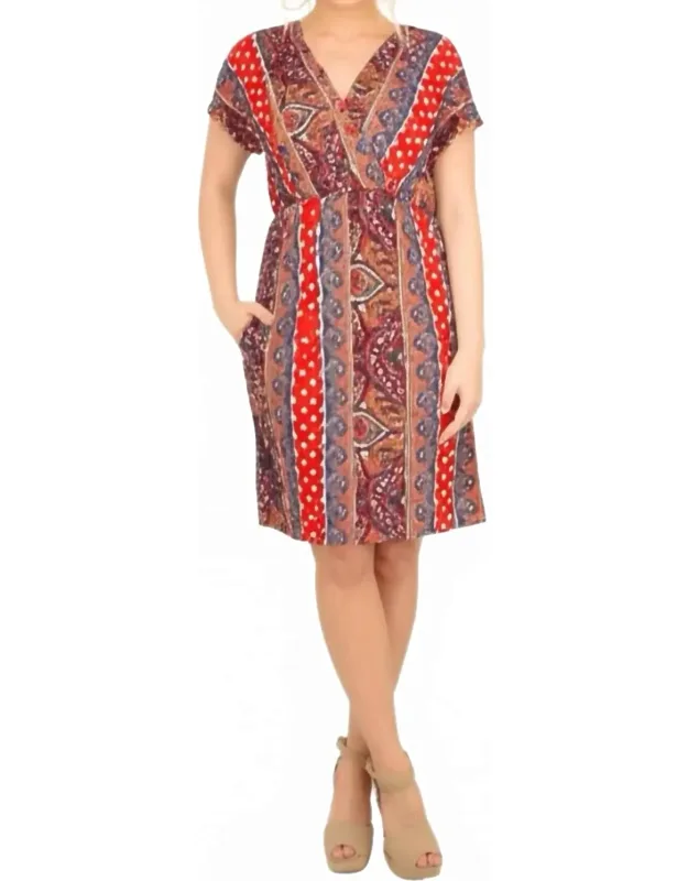 Paisley V Neck Dress