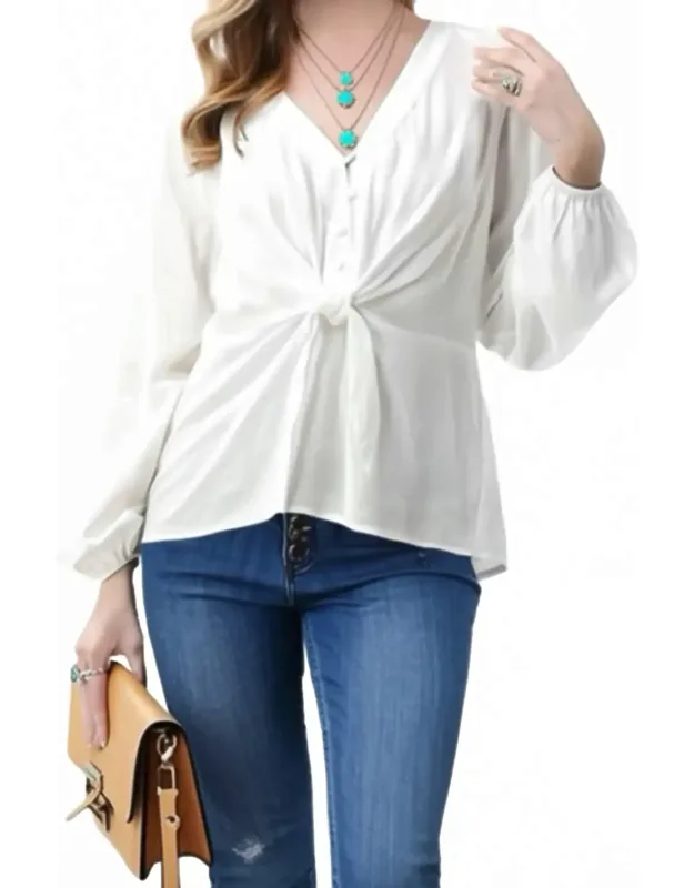Long Sleeve V Neck Blouse